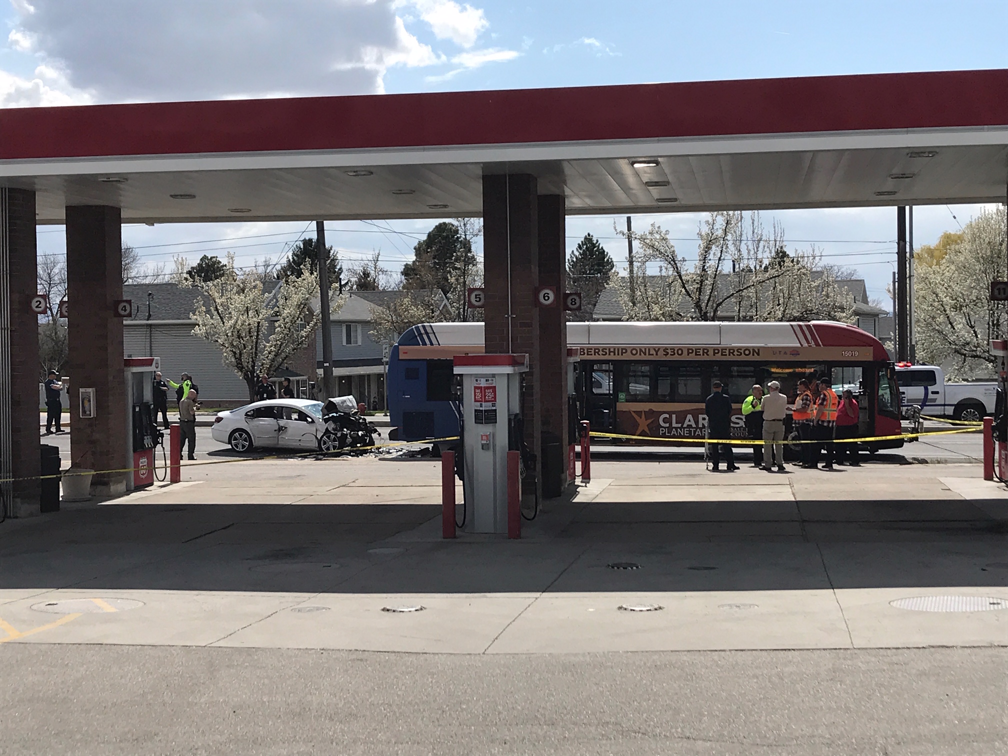 1 dead after car slams into stopped UTA bus in Kaysville