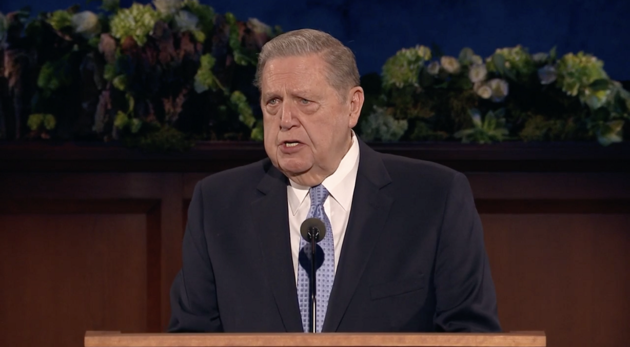 Elder Jeffrey R. Holland of the Quorum of the Twelve Apostles of The Church of Jesus Christ of Latter-day Saints, speaks in general conference Sunday, April 5, 2020. (The Church of Jesus Christ of Latter-day Saints via YouTube)