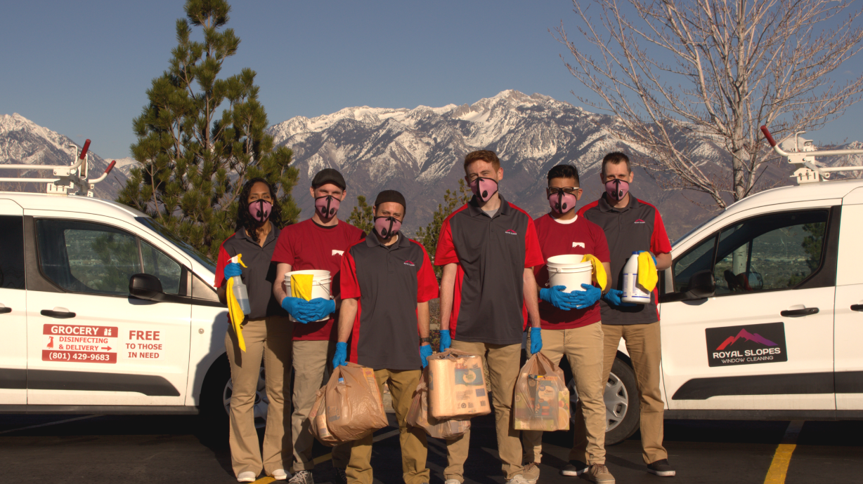 Small window-cleaning business now offering free grocery delivery, sanitation