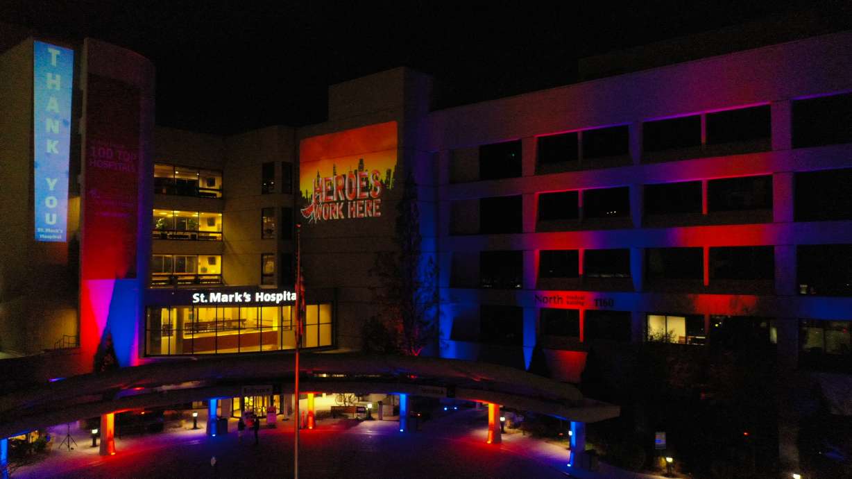 Utah entrepreneur puts on light show at St. Mark's Hospital to honor essential workers
