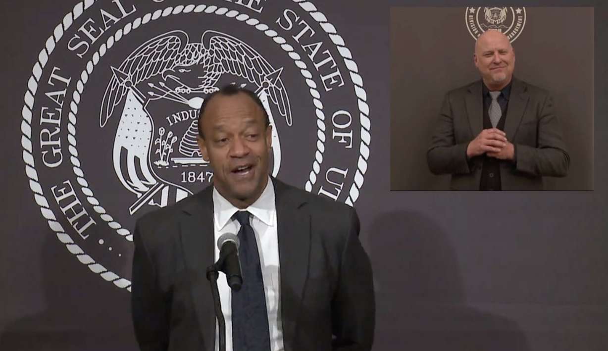 Byron Russell, co-chair for the Utah Multicultural Commission and the Multicultural Subcommittee, speaks about the formation of the subcommittee at the Utah Capitol on April 23, 2020. (Photo: KSL TV)