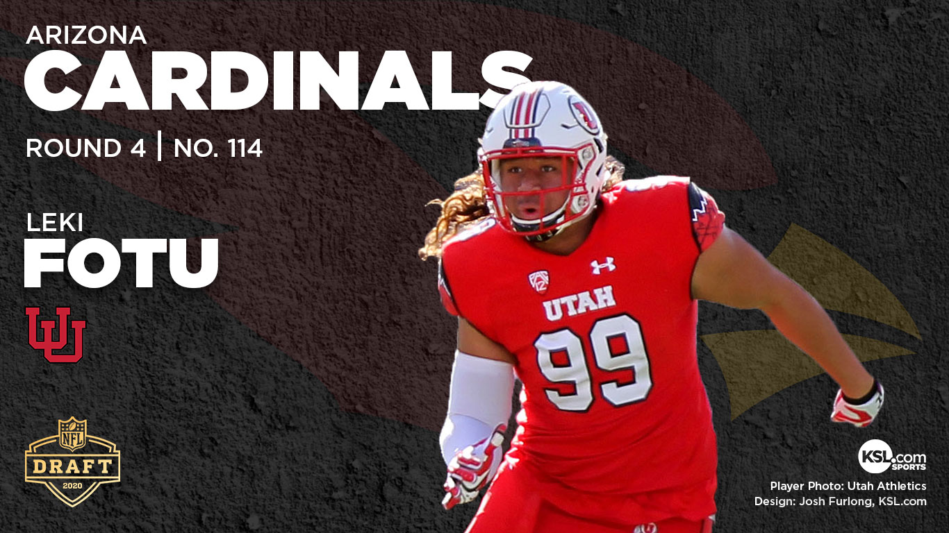 The big man in the middle, Leki Fotu, selected No. 114 overall by the Cardinals