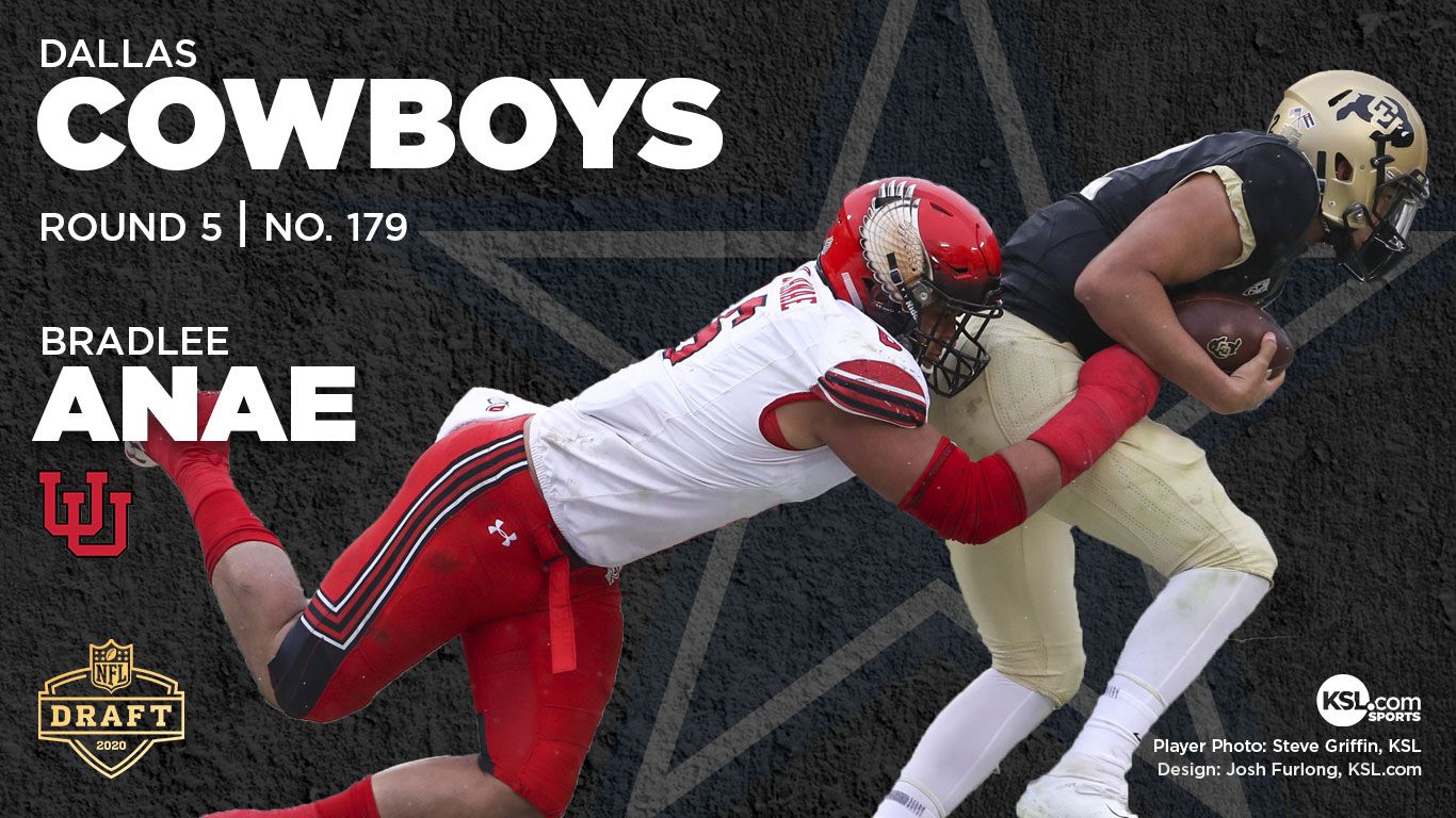 Utah's all-time sack leader, Bradlee Anae, selected No. 179 overall to the Dallas Cowboys