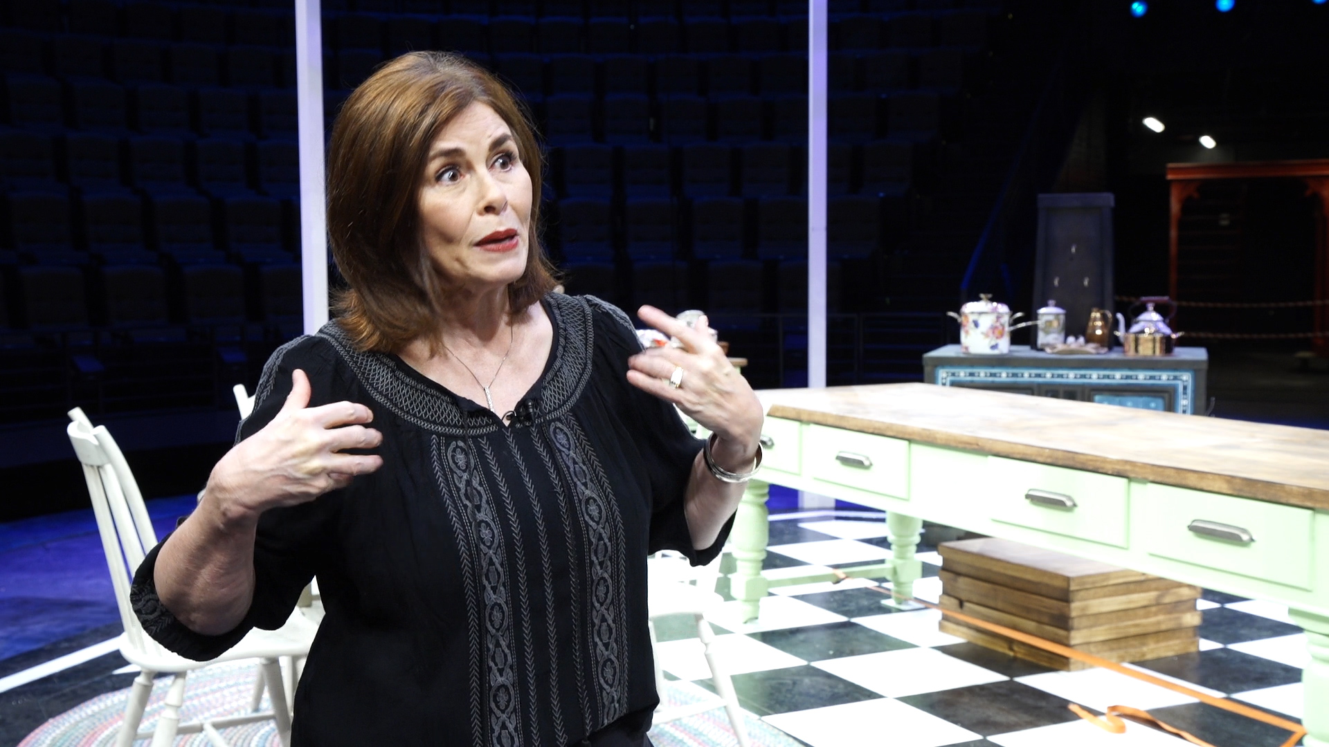 Sally Dietlein explains to Matt Gephardt why Hale Center Theater isn’t able to offer refunds for every canceled ticket. (Photo: KSL TV)