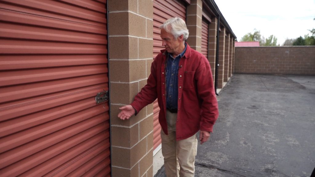 Mark Chamberlain at his storage facility. (Photo: KSL TV)