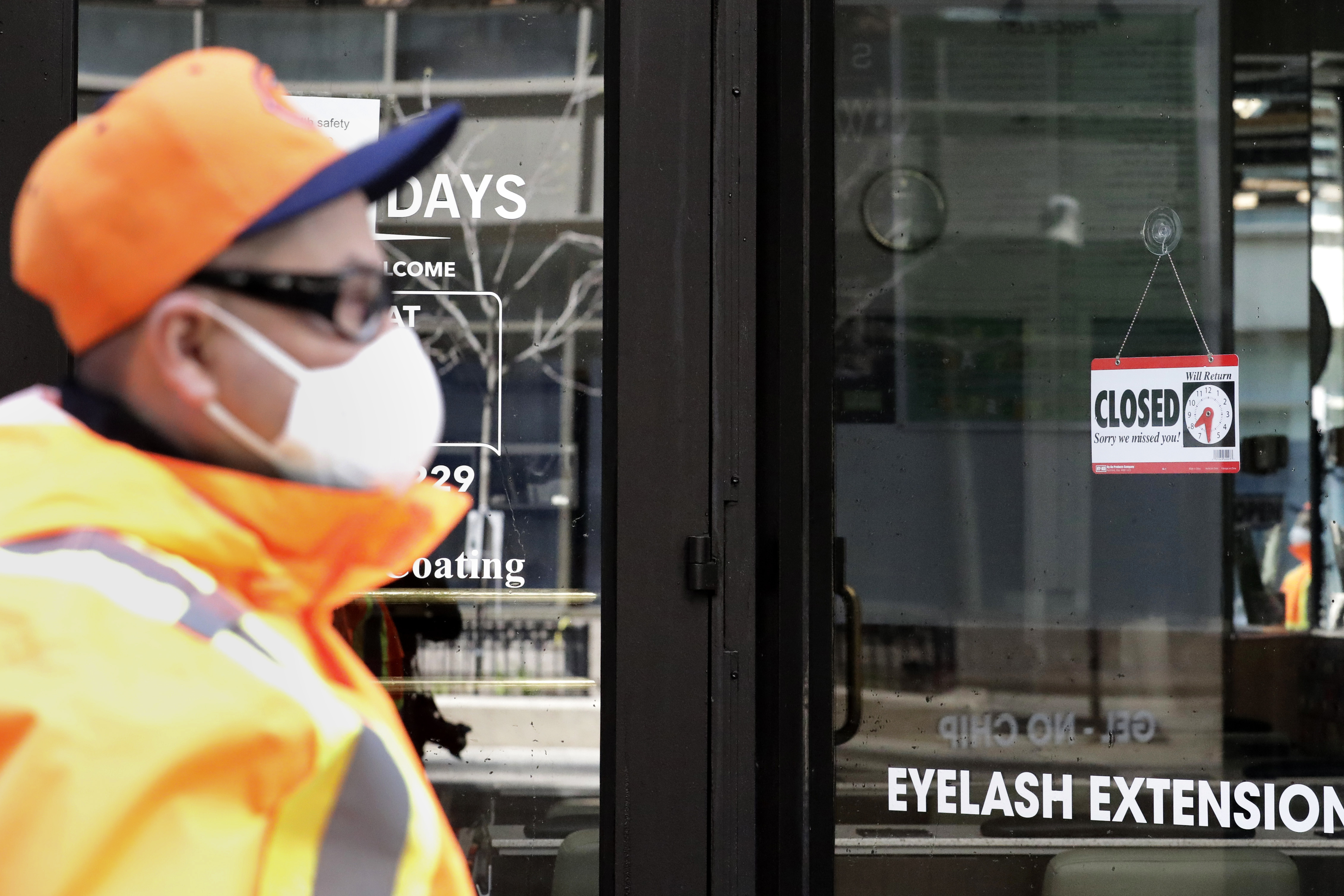 This photo shows a closed sign at Fashion Nails shop in downtown Chicago, Thursday, May 7, 2020. (Photo: Nam Y. Huh, AP Photo)