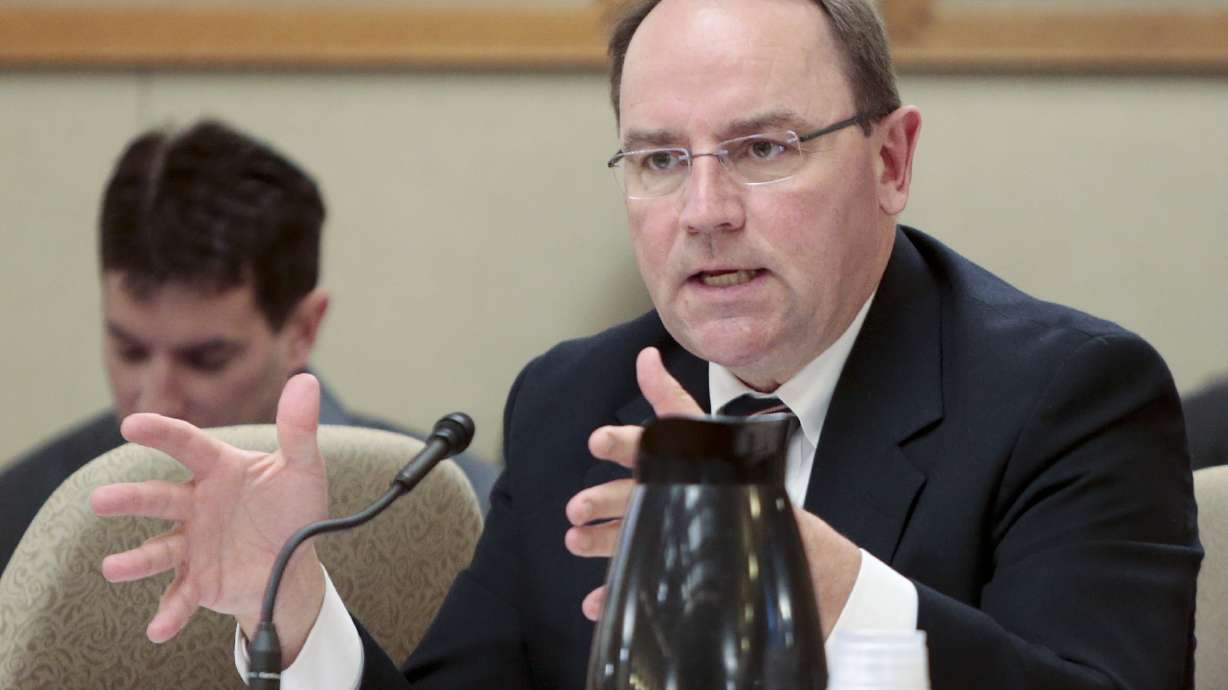 In this May 29, 2015 photo, Wisconsin state Sen. Thomas Tiffany, R-Hazelhurst, speaks at the State Capitol in Madison, Wis. Wisconsin congressman Tom Tiffany was on his way home Saturday evening when his plane plunged into the pitch-black darkness of Lake Wausau.