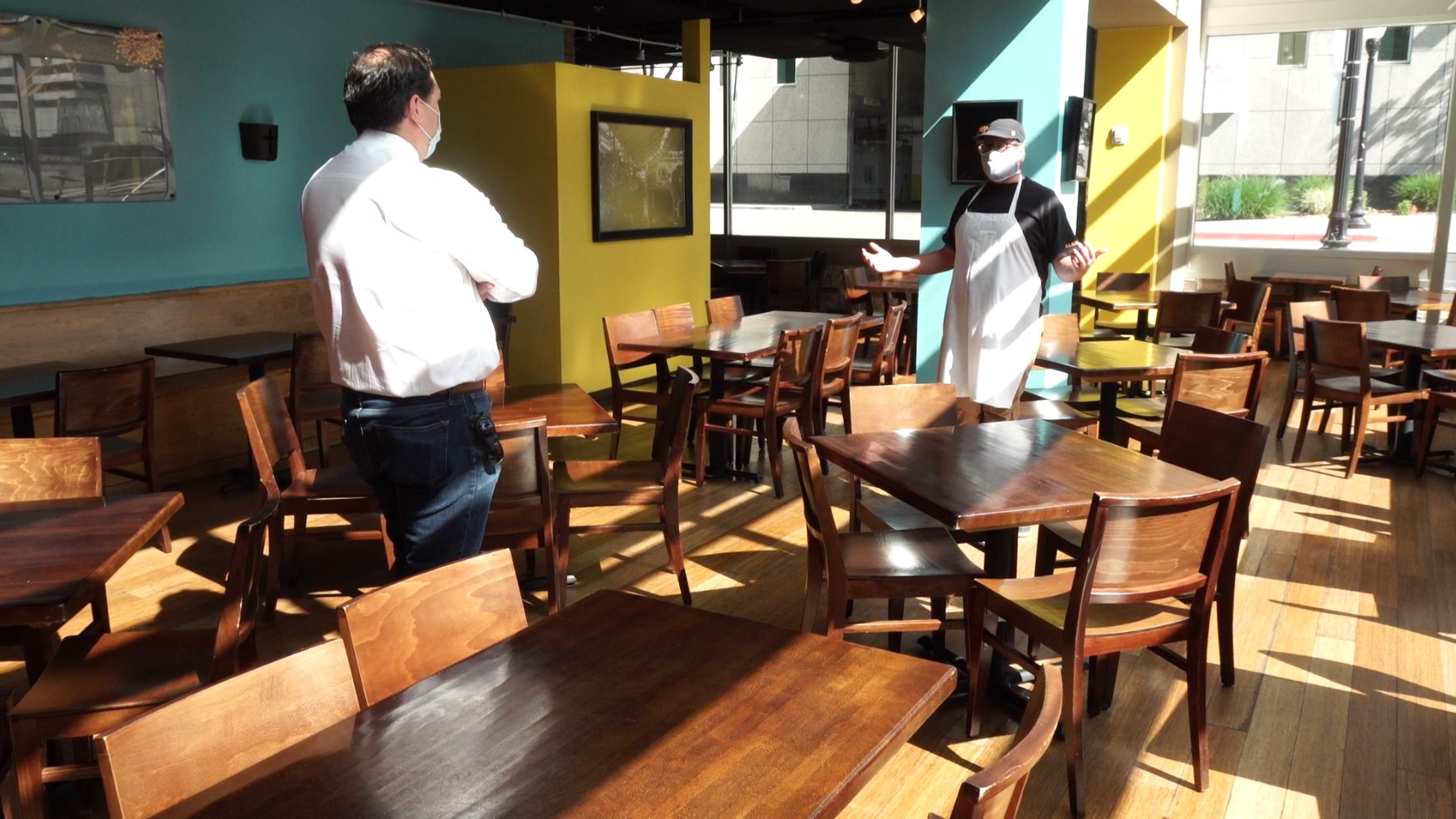 The lack of clarity has restaurant owner Matt Lake filled with questions and concerns about enforcing some of the guidelines on customers Monday, May 11, 2020. (Photo: KSL TV)