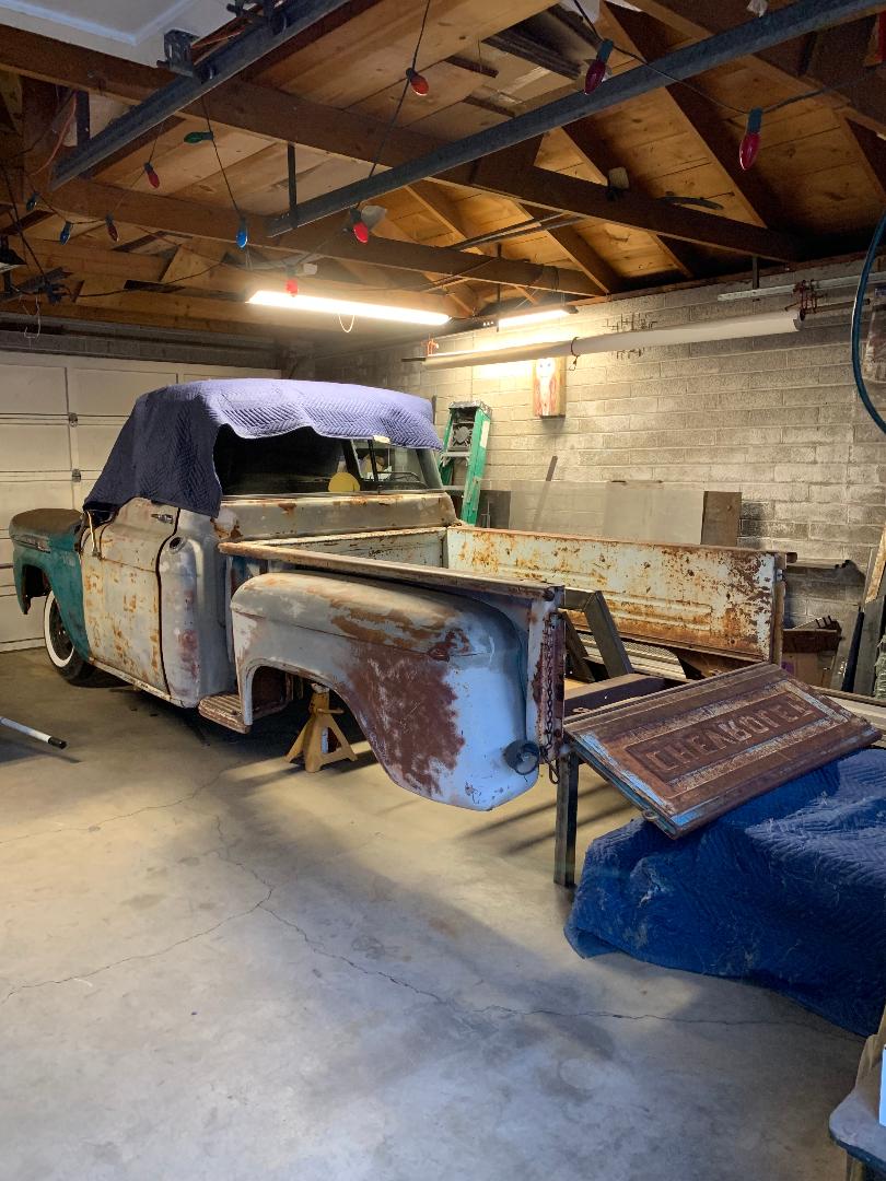 Casey Loter's Tesla-powered 1958 Chevrolet Apache needed a rear suspension that would fit a Tesla motor and his wheel track. (Photo: Casey Loter)