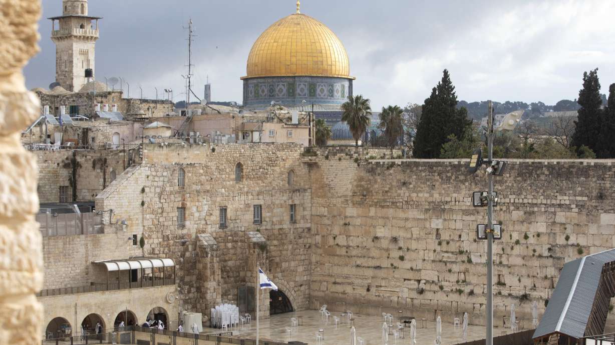 The Dome of the Rock Mosque in the Al Aqsa Mosque compound, and the Western Wall, the holiest site where Jews can pray, in Jerusalem's Old City, on April 10, 2020. Utah Sen. Mike Lee visited Israel over the Thanksgiving holiday.