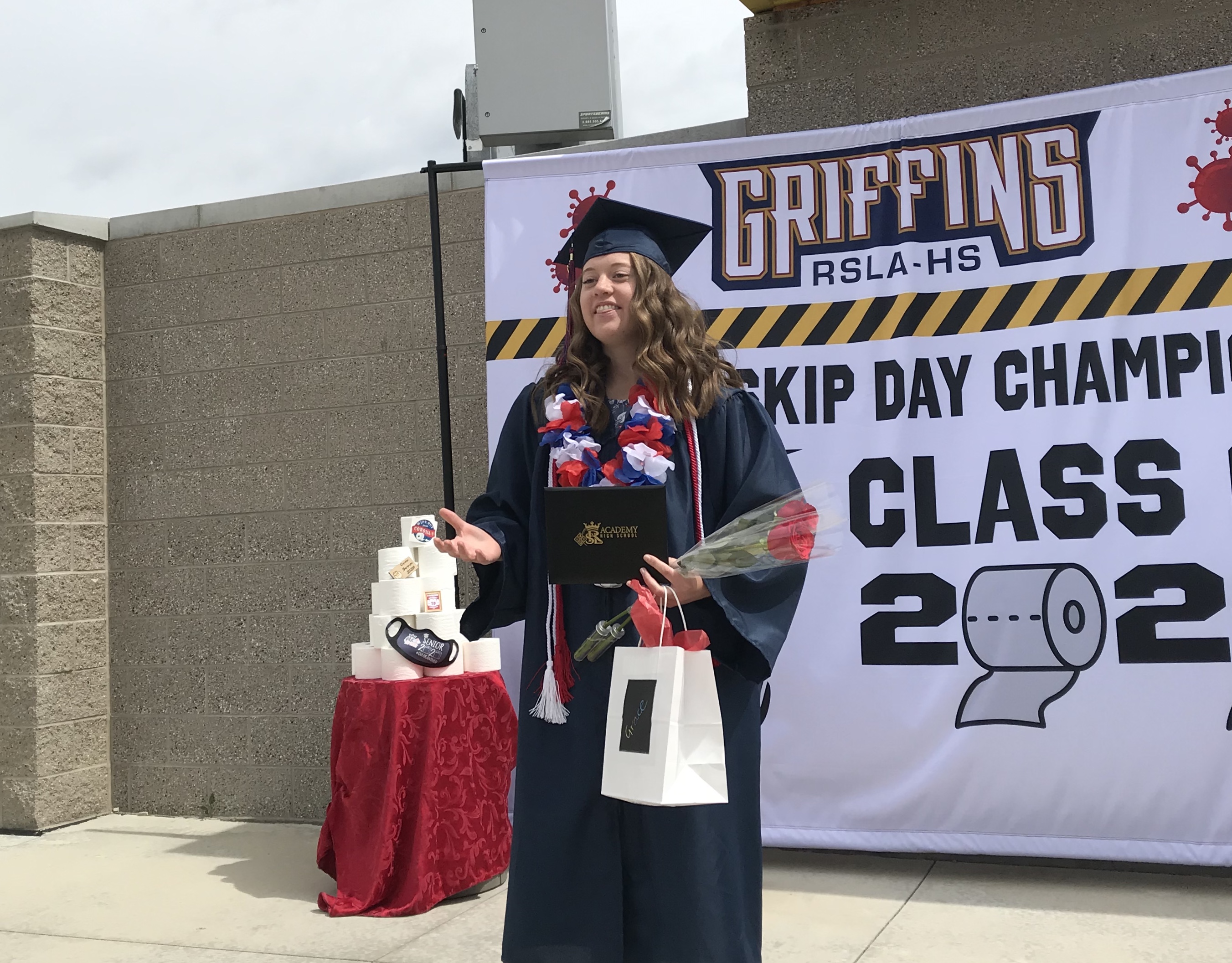 RSL Academy High School senior Grace Fox poses for a photo during graduation at the Zion's Bank Real Academy in Herriman, Friday, May 22, 2020. (Photo: Sean Walker, KSL.com)