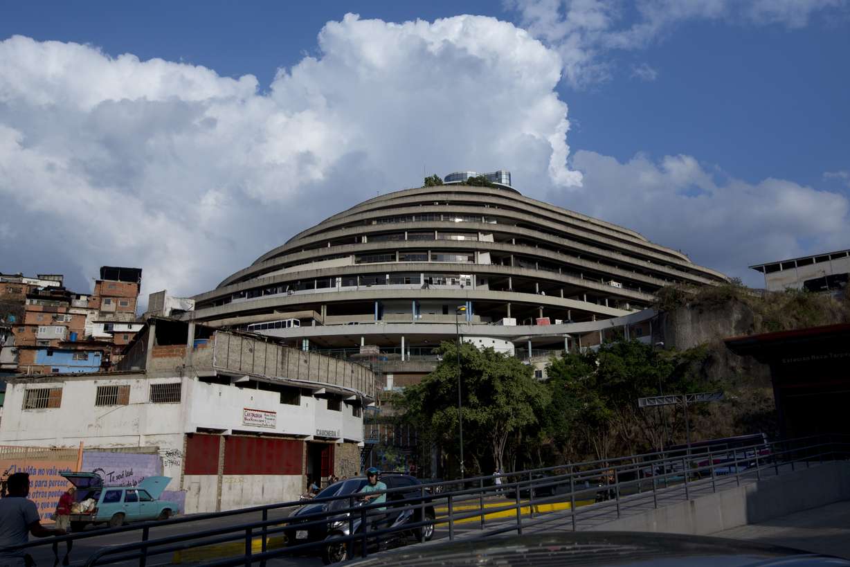 A view of the Venezuela's intelligence police headquarters, known as the Helicoide, in Caracas, Venezuela, Thursday, May 17, 2018. (Fernando Llano, AP Photo)