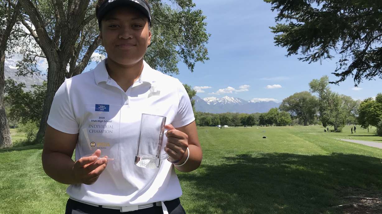 Lehi's Galeai, Timpview girls surge to top of individual 5A golf meet