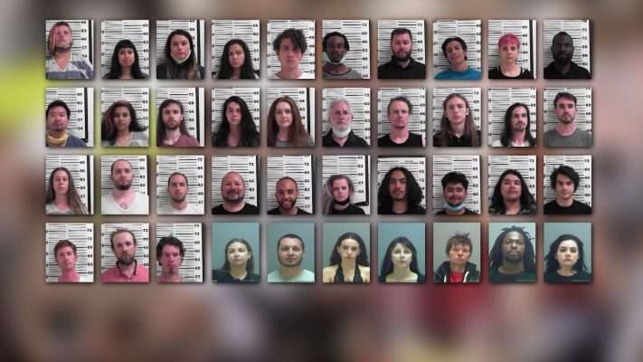 Forty-six people were arrested on Saturday, May 30, 2020 following the protest in Salt Lake City. (Photo: KSL TV)