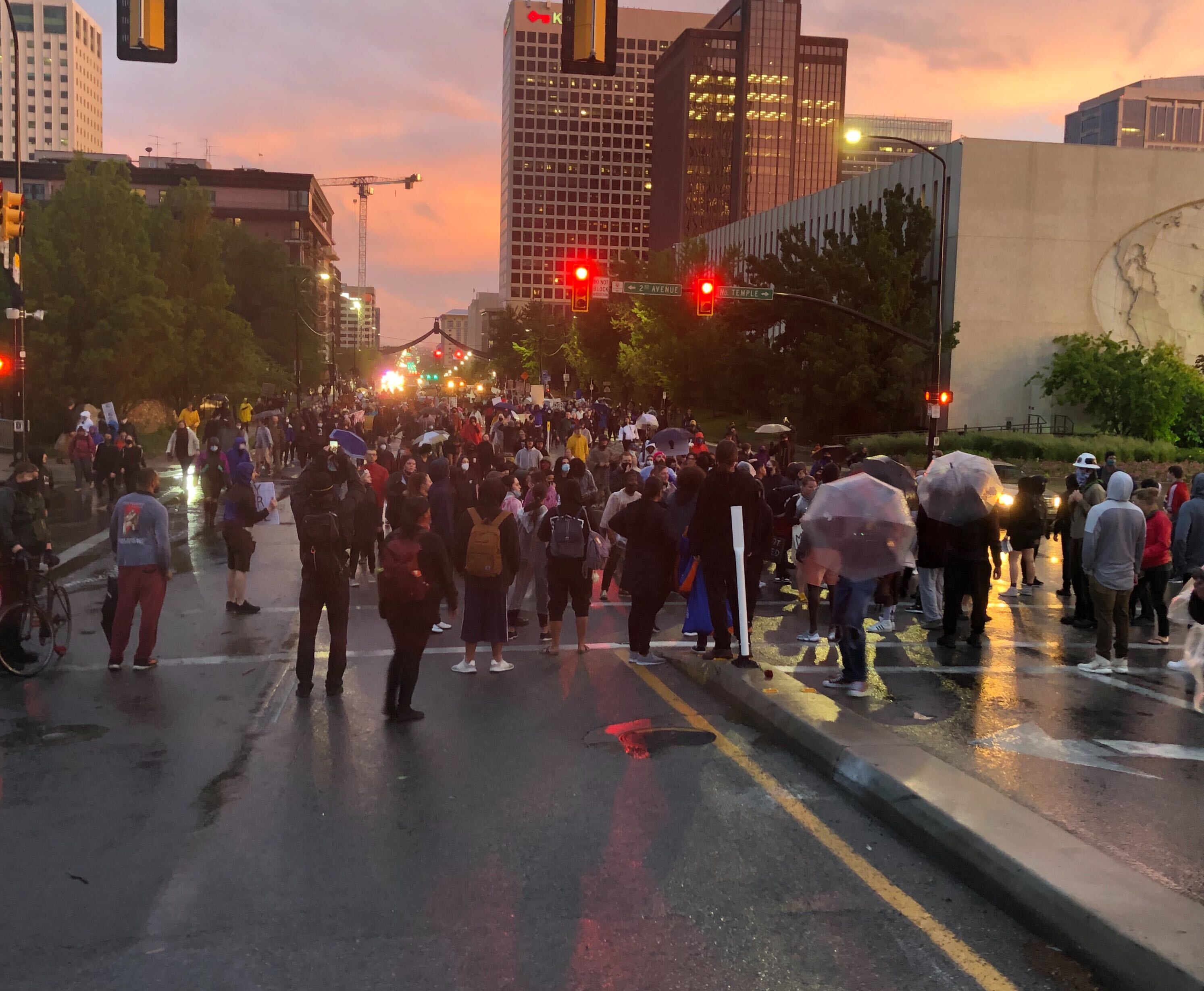 Peaceful protest filled with helpers marches miles to where Palacios-Carbajal was killed