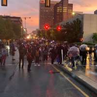Peaceful protest filled with helpers marches miles to where Palacios-Carbajal was killed