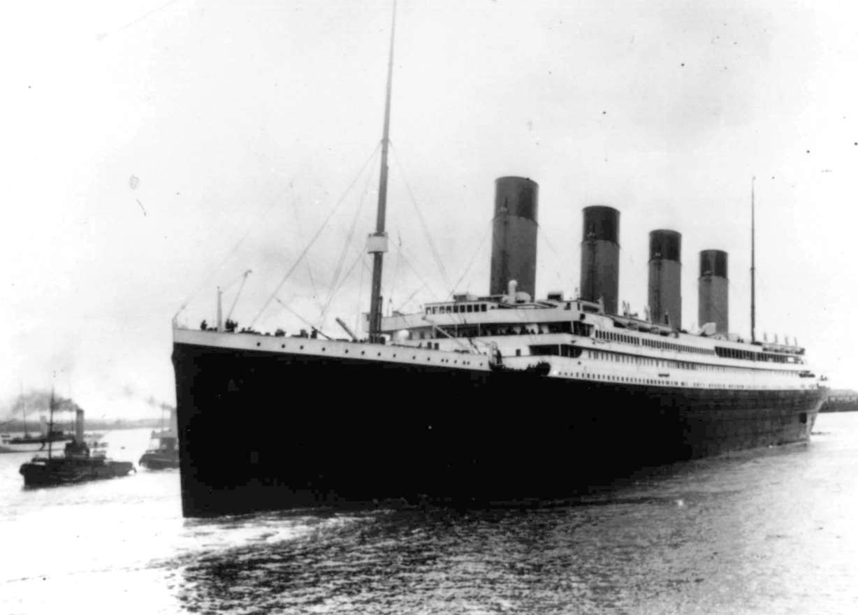 FILE - In this April 10, 1912 file photo the Titanic leaves Southampton, England on her maiden voyage. The salvage firm that has plucked artifacts from the sunken Titanic cruise ship over the decades is seeking a judge's permission to rescue more items from the rapidly deteriorating wreck.