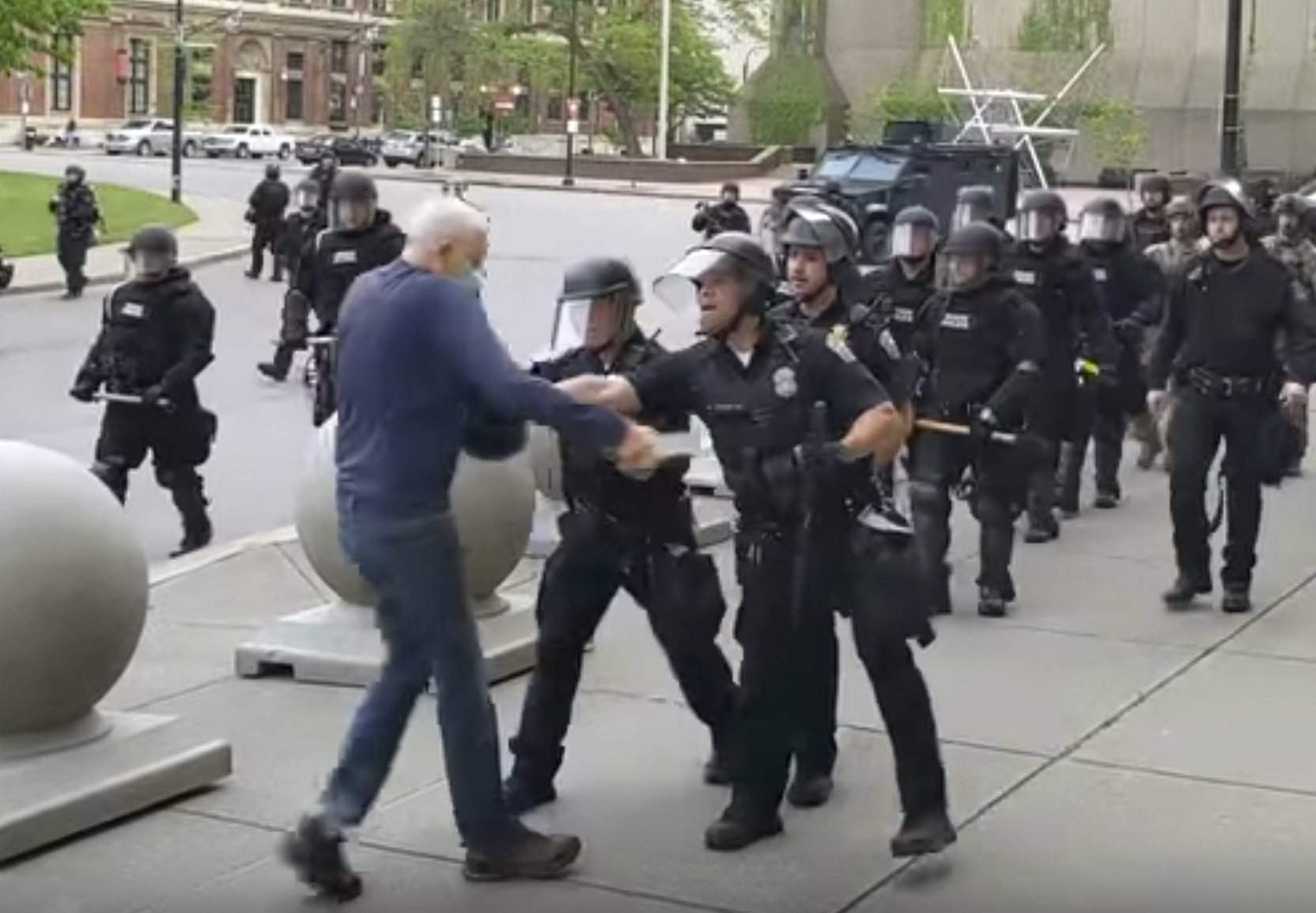 Trump pushes conspiracy theory about Buffalo protester