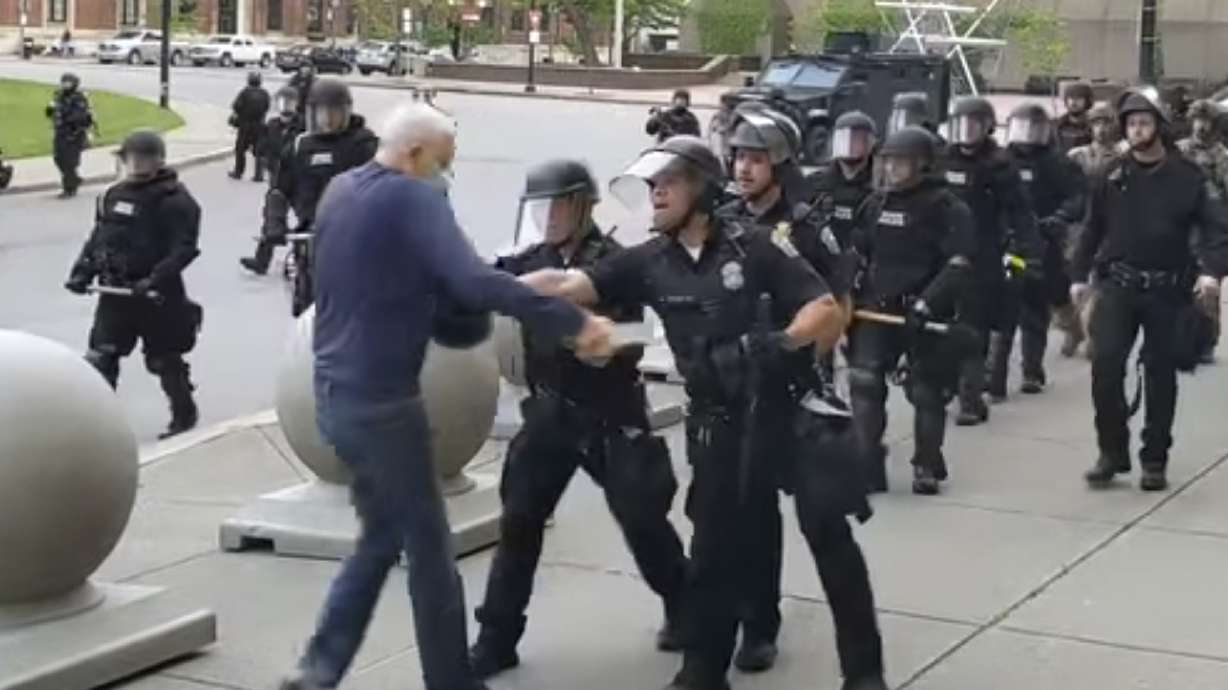 Trump pushes conspiracy theory about Buffalo protester