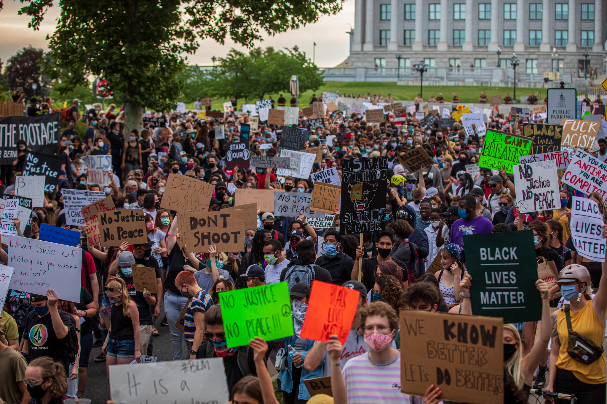 Protesters march down State Street outside the Utah State Capitol on Thursday, June 4, 2020. People have marched in protest of racial injustice nearly every day for the past two weeks after the death of George Floyd in Minnesota. (Photo: Carter Williams, KSL.com, FIle)