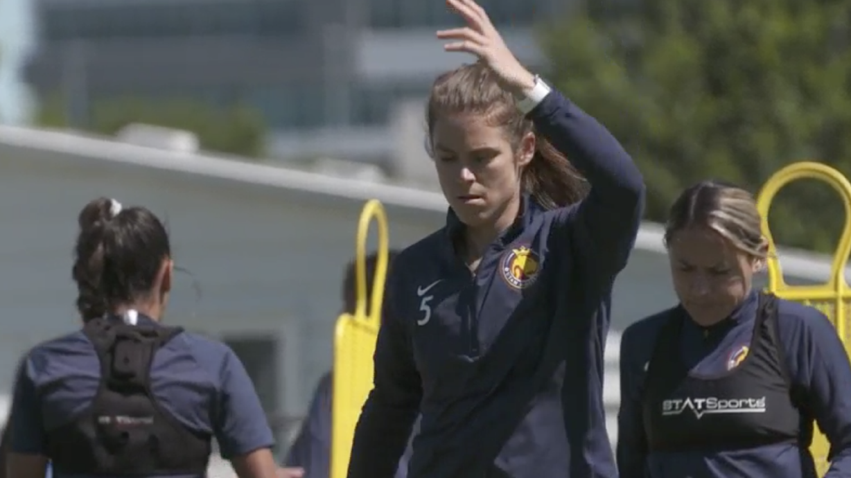 Kelley O'Hara back in training with Utah Royals FC, just 3 weeks before Challenge kicks off
