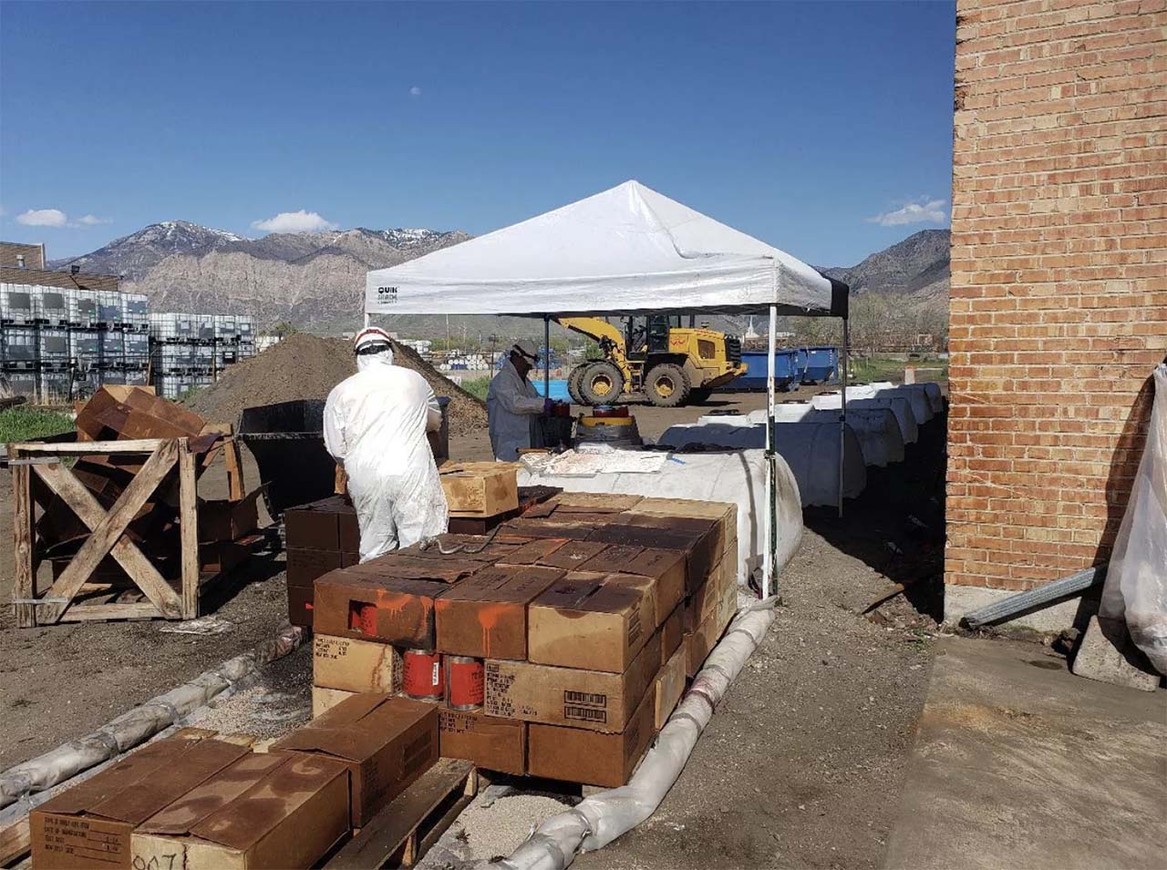 The U.S. Environmental Protection Agency, in conjunction with the U.S. Coast Guard, worked in 2019 to remediate hazardous waste at the Ogden Swift Building on the banks of the Weber River, including the removal of nearly 100,000 containers of toxic material. (Photo: U.S. Environmental Protection Agency)
