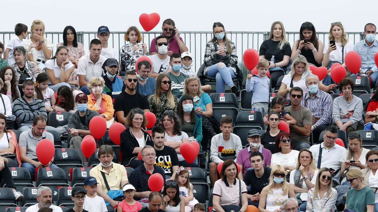 Djokovic defends packed stands at tennis charity tour event