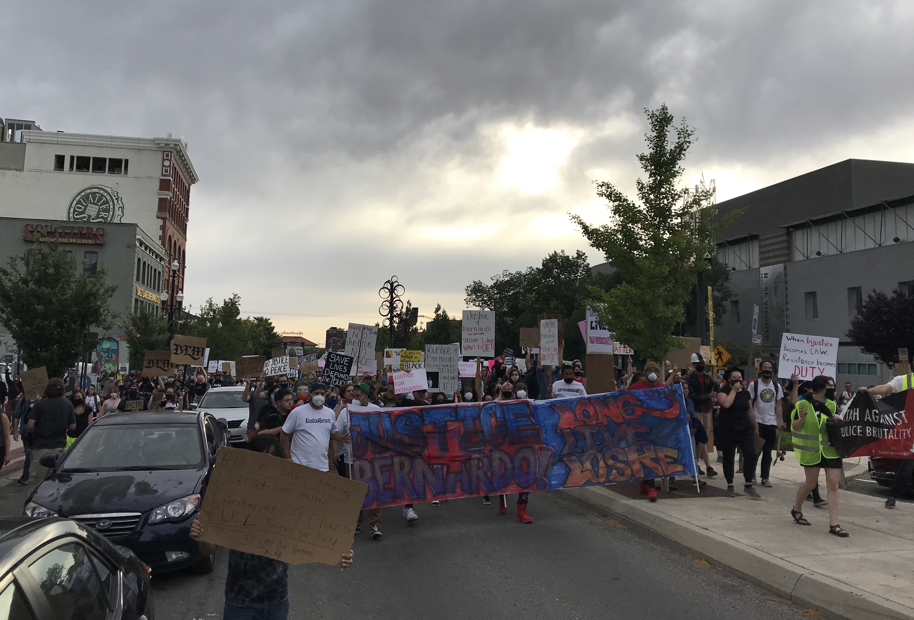 Friends and family of Bernardo Palacios-Carbojal were among the front lines of a march through downtown Salt Lake City calling for police reform and an end to police brutality, Saturday, June 13, 2020. (Photo: Sean Walker, KSL.com)