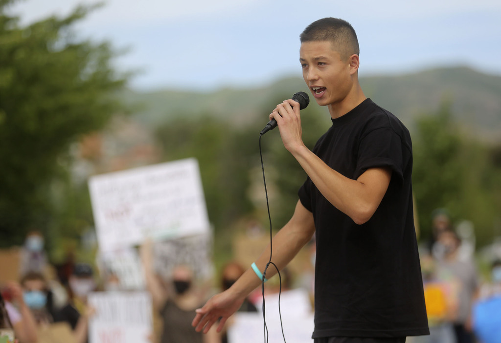 Will Kemner speaks at a rally to defund the police outside of the Capitol in Salt Lake City on Monday, June 15, 2020. (Photo: Kristin Murphy, KSL)