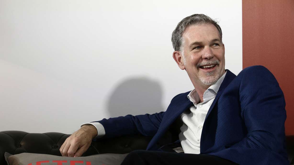 Netflix Founder and CEO Reed Hastings smiles during an interview in Barcelona, Spain, on Feb. 28, 2017. Powder Mountain on Monday announced that Hastings purchased a majority stake in Powder Mountain for an undisclosed amount.