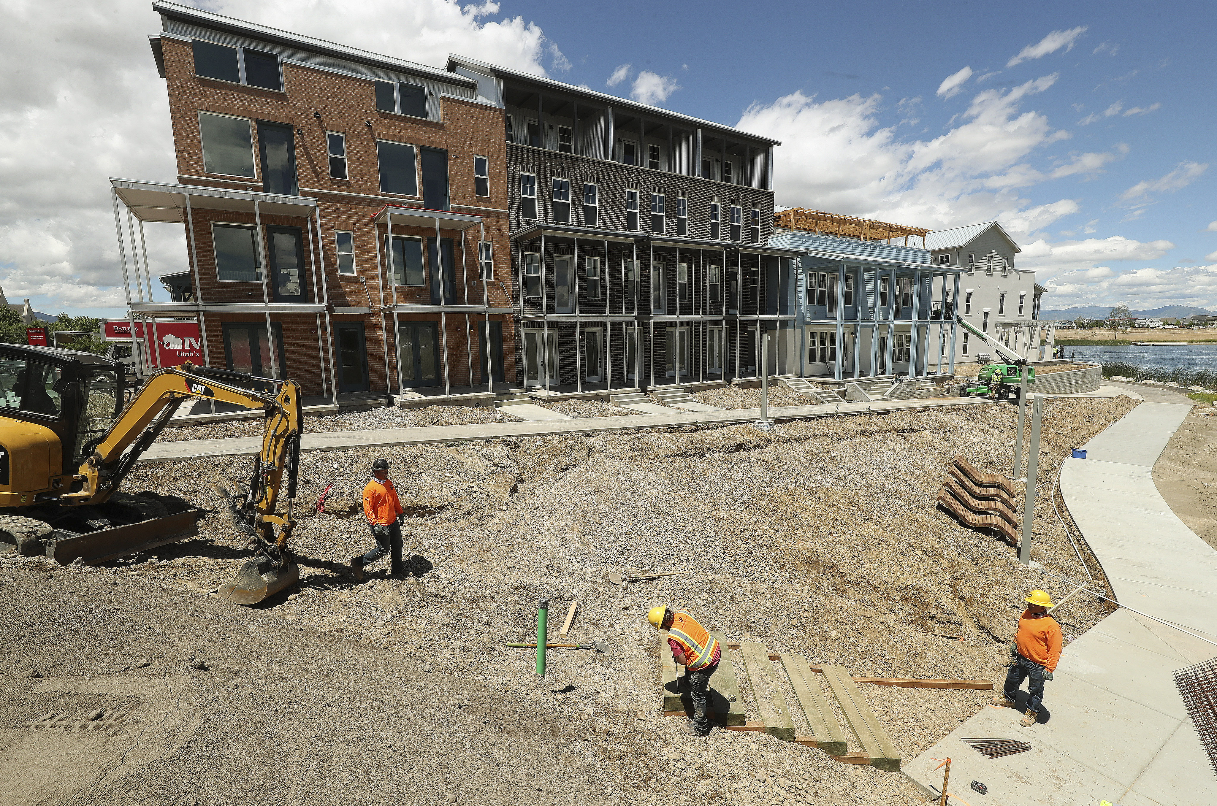 Construction continues on Daybreak Marina Townhomes at Marina Village in South Jordan on Wednesday, June 17, 2020. (Jeffrey D. Allred, KSL)