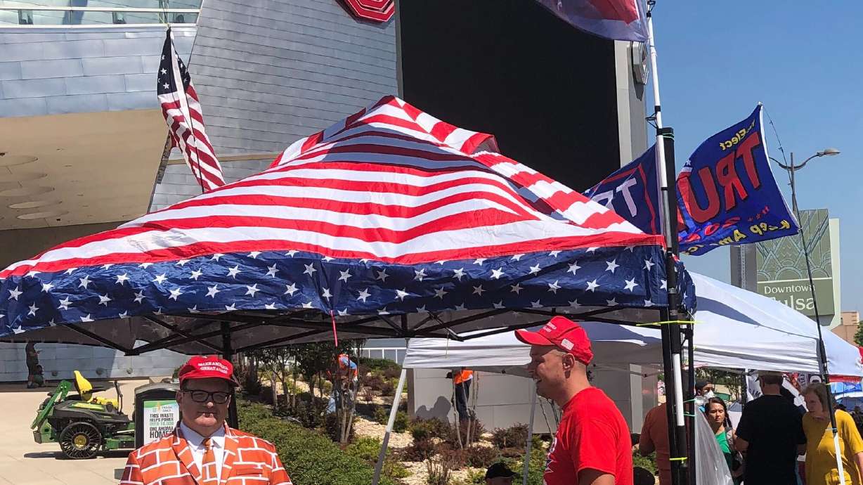 Heat, virus no deterrent for Trump fans camped outside arena