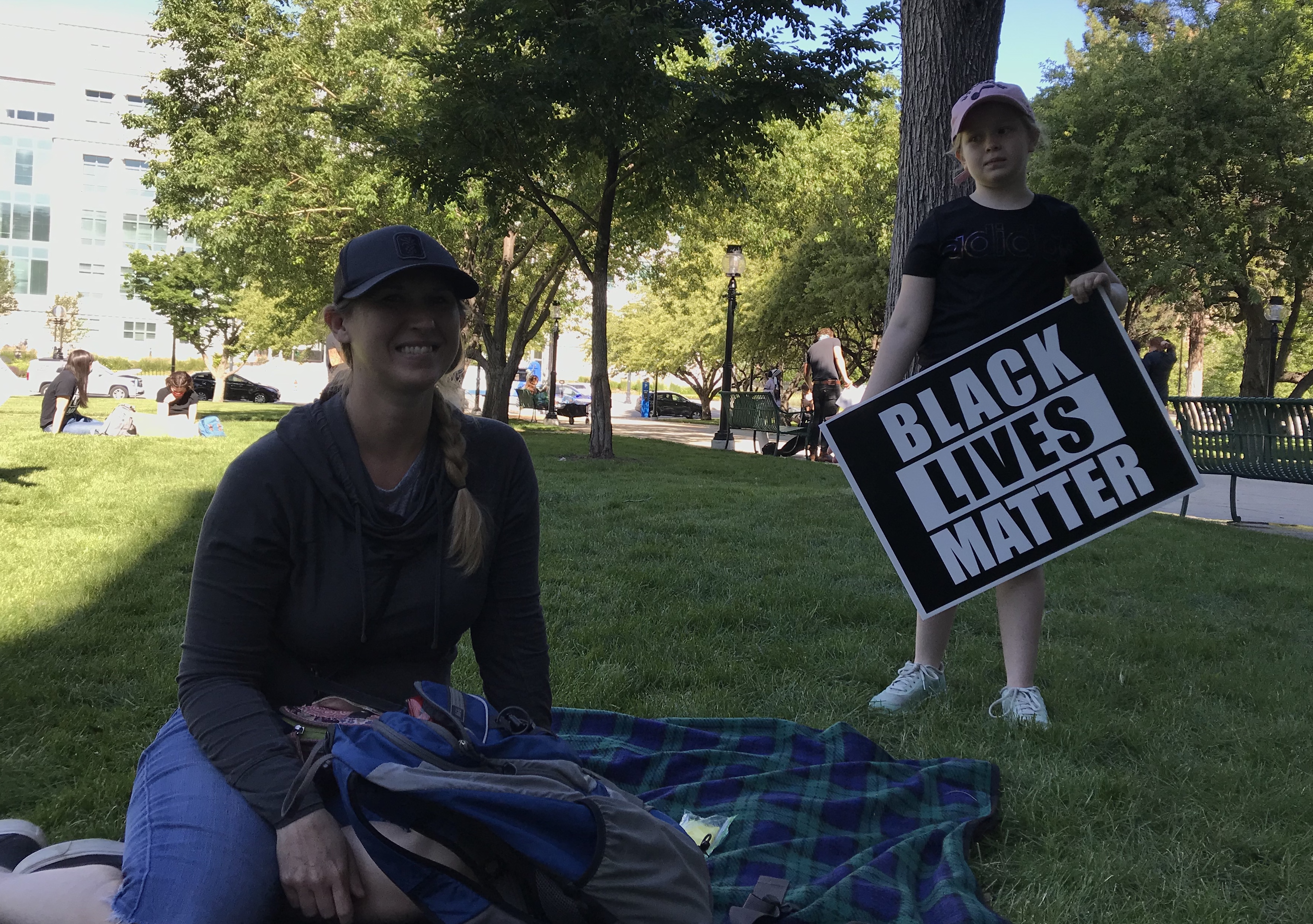 Kaiti Thorell says she brought her daughter Audrey, 8, to last week's rally for Black Lives Matter at Washington Square Park to teach her about racial injustice and how to be an ally for the Black Community. (Photo: Sean Walker, KSL.com)