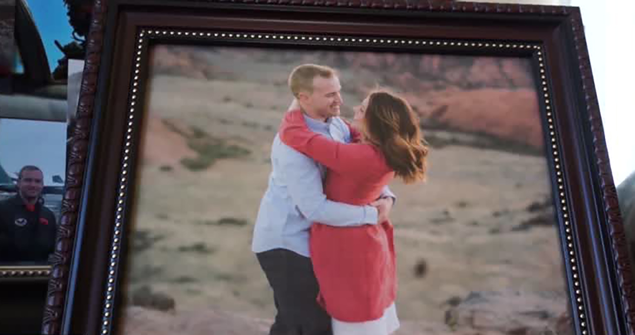 Utah airman Lt. Kenneth "Kage" Allen and his wife Hannah are pictured Tuesday, June 23, 2020. (Photo: Steve Breinholt, KSL TV)