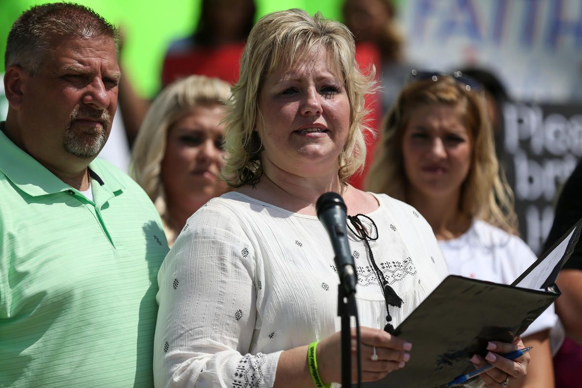 Jason and Laurie Holt call for their son Josh's release from a Venezuelan jail at a rally at the Utah State Capitol in Salt Lake City on Saturday, July 30, 2016. (Photo: Spenser Heaps, KSL)