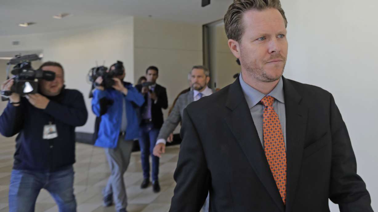 Then-Maricopa County Assessor Paul Petersen leaves court in Salt Lake City Nov. 15, 2019. Petersen, accused of running an illegal adoption scheme in three states involving women from the Marshall Islands, lost an appeal of one of his sentences.