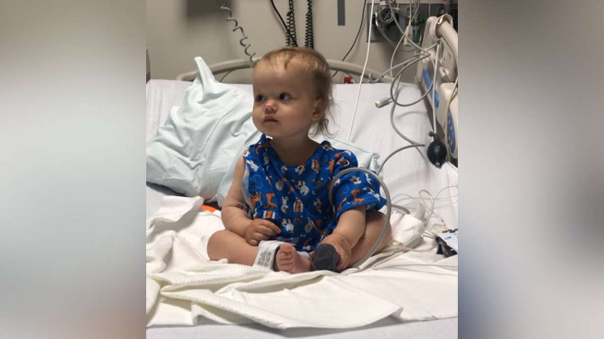 Zoe Smith is undergoing treatment for chronic myeloid leukemia at Primary Children’s Hospital in Salt Lake City. The 14-month-old's parents are pleading with people from all over the world to get on the bone marrow registry in hopes that doing so might save her life. (Photo: Kirsten Smith)
