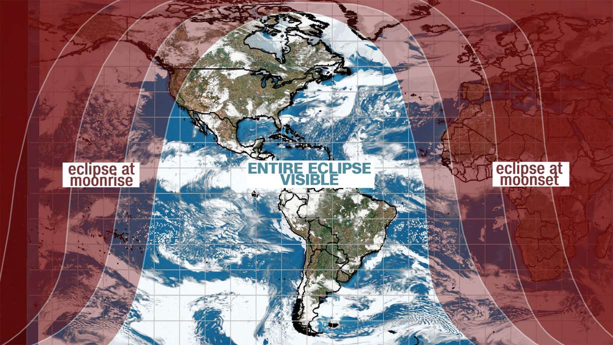 Here are the best places based on the forecasted cloud cover to watch the penumbral lunar eclipse. (CNN Weather)