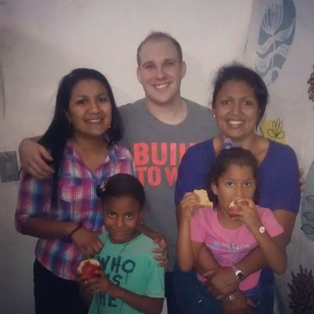 Maria Candelo, Thamy Holt’s mother, pictured on the far right, visited Josh and Thamy Holt at El Helicoide with Thamy’s daughters on Christmas Eve 2016. Clockwise from right: Maria Candelo, Nathalia, Marian, Thamy and Josh Holt. (Photo: Holt Family Photo)