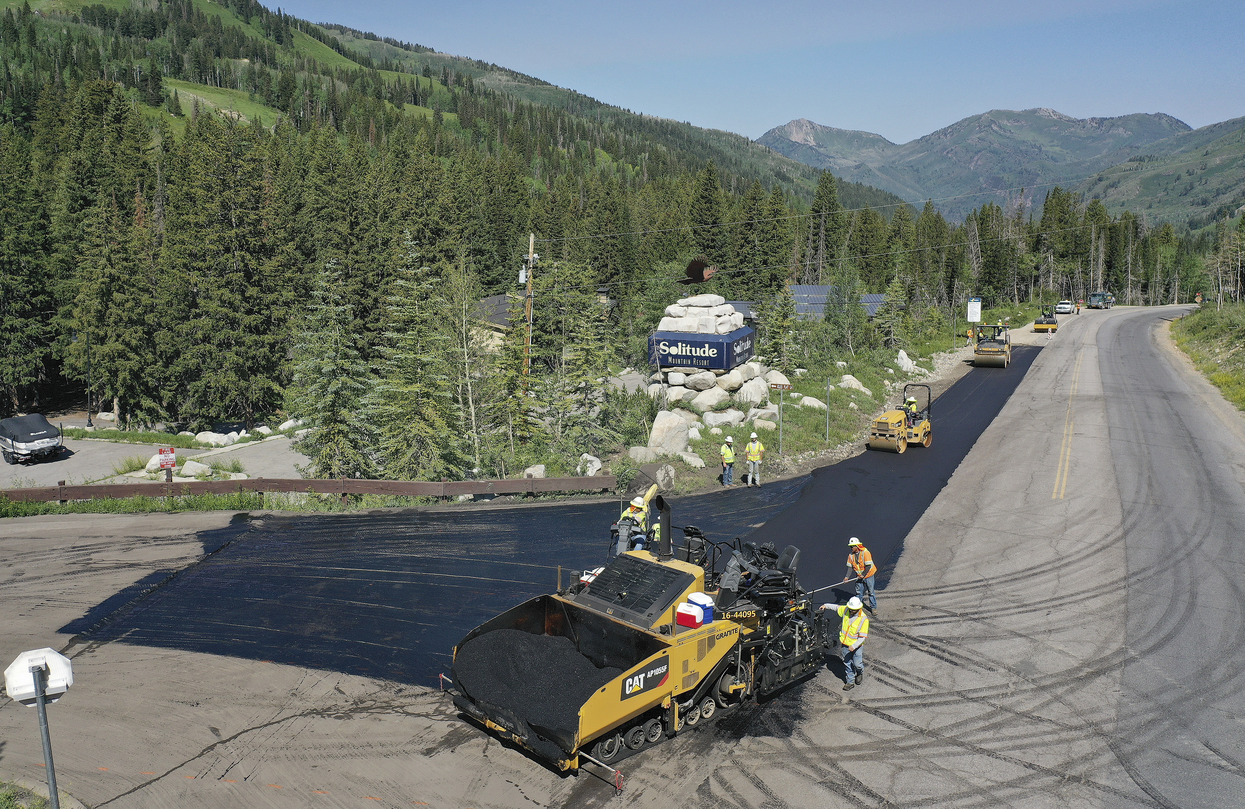 Utah Department of Transportation crews pave part of state Route 190 in Big Cottonwood Canyon on Wednesday, July 8, 2020. Guardsman Pass will close from the S.R. 190 entrance to the summit/winter gate on Thursday, July 9, Monday, July 13, and Tuesday, July 14, so crews can repave the section of the road.Utah Department of Transportation crews pave part of state Route 190 in Big Cottonwood Canyon on Wednesday, July 8, 2020. Guardsman Pass will close from the S.R. 190 entrance to the summit/winter gate on Thursday, July 9, Monday, July 13, and Tuesday, July 14, so crews can repave the section of the road.