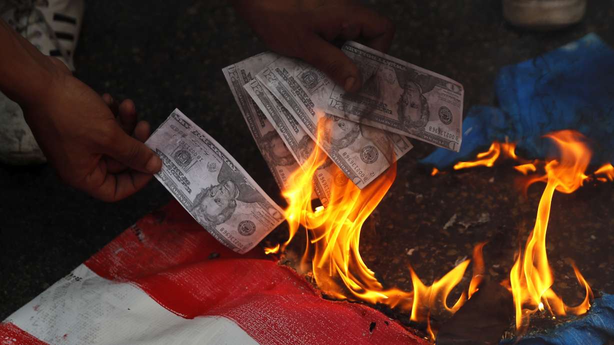 Lebanese hold raucous rally outside US Embassy in Beirut