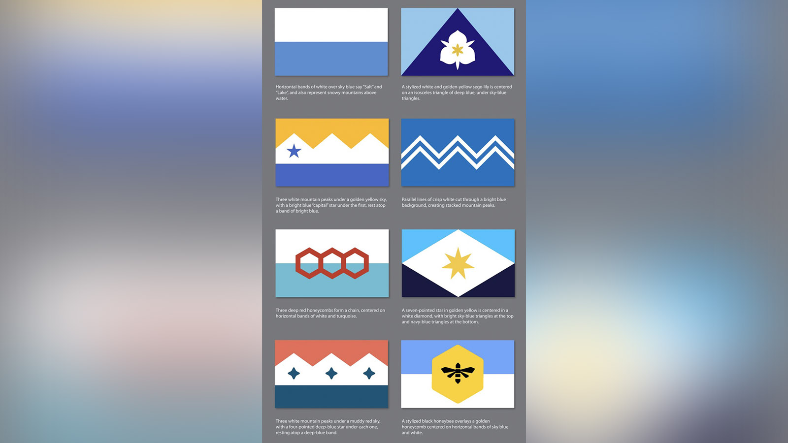 The 8 finalists to become the next Salt Lake City flag