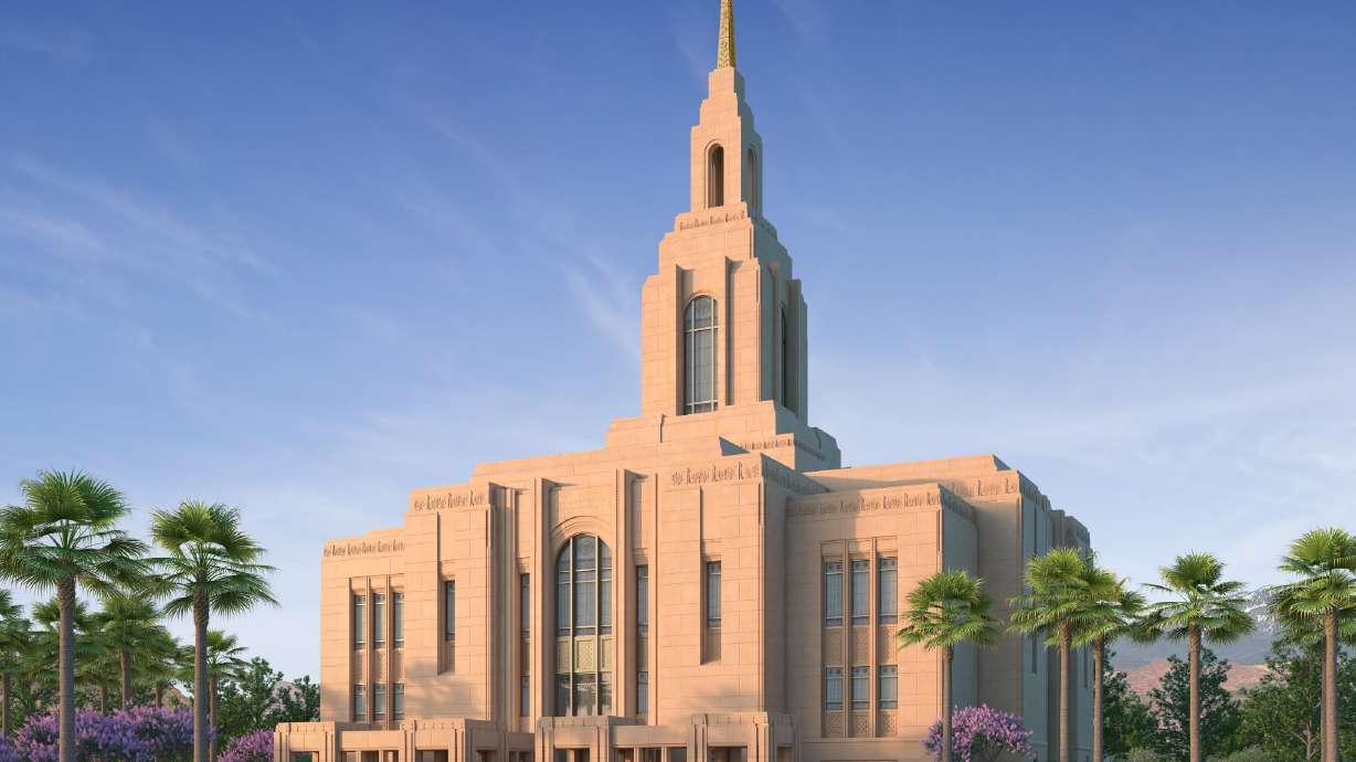 A rendering of the Washington County Utah Temple.