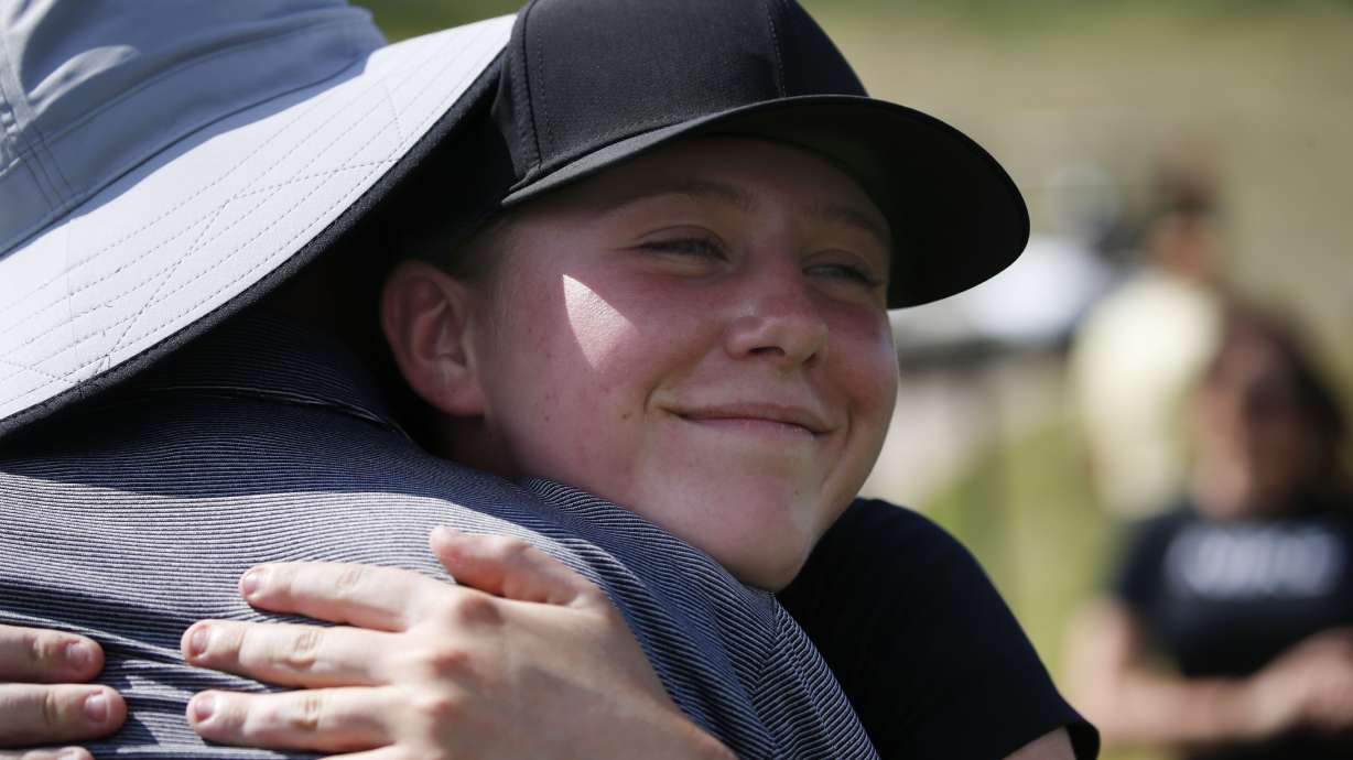 Grace Summerhays is congratulated after winning the Utah Women’s Amateur at Soldier Hollow Golf Course in Midway on Thursday, July 16, 2020.