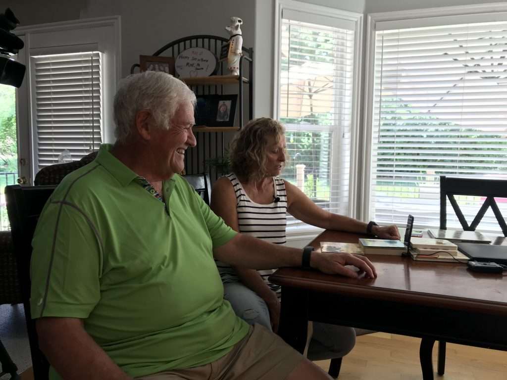 Mike and Audrey Grobstein talking to John Busch on Facetime. (Photo: KSL TV)