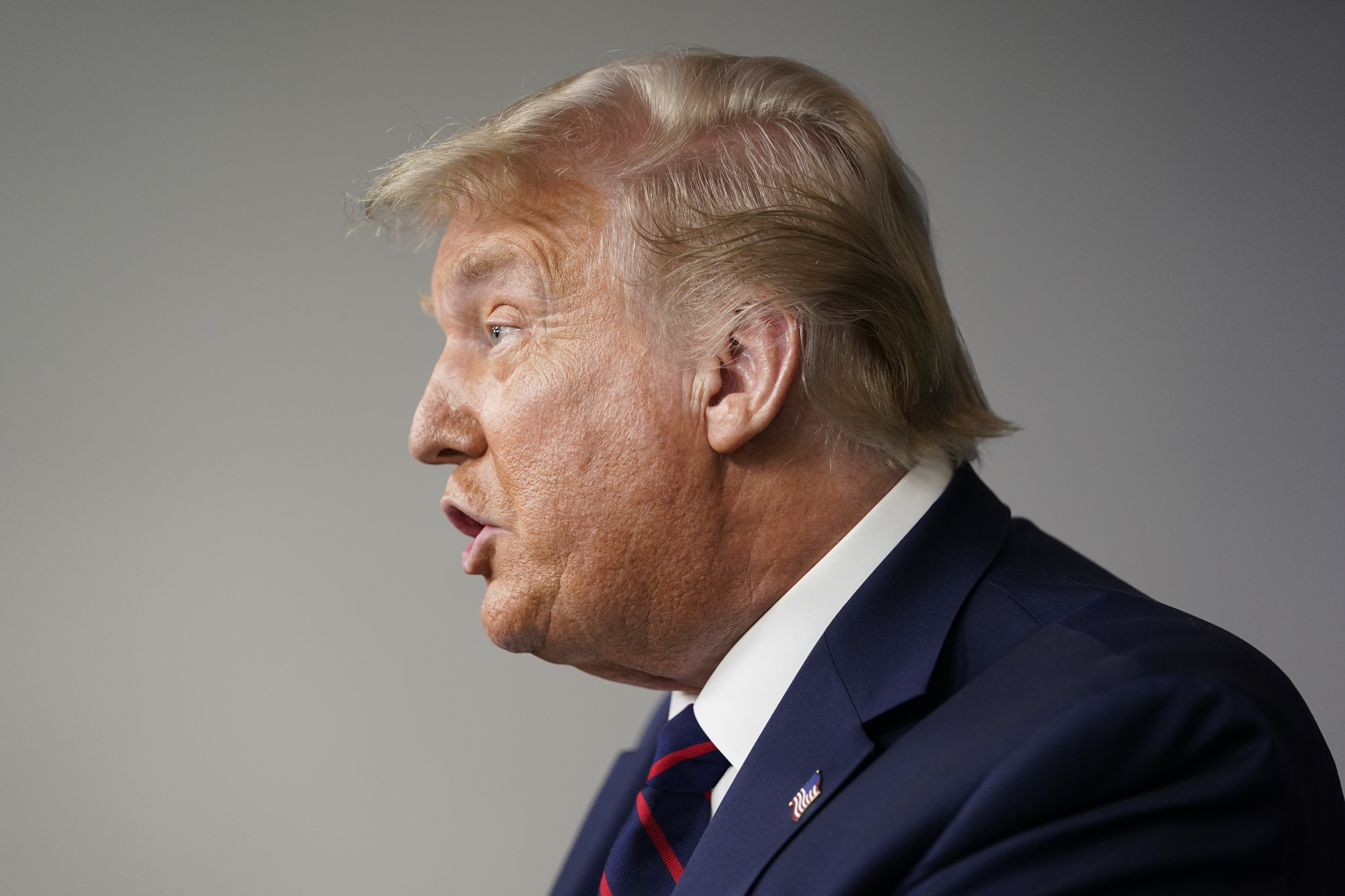 President Donald Trump speaks during a news conference at the White House, Tuesday, July 21, 2020, in Washington.
