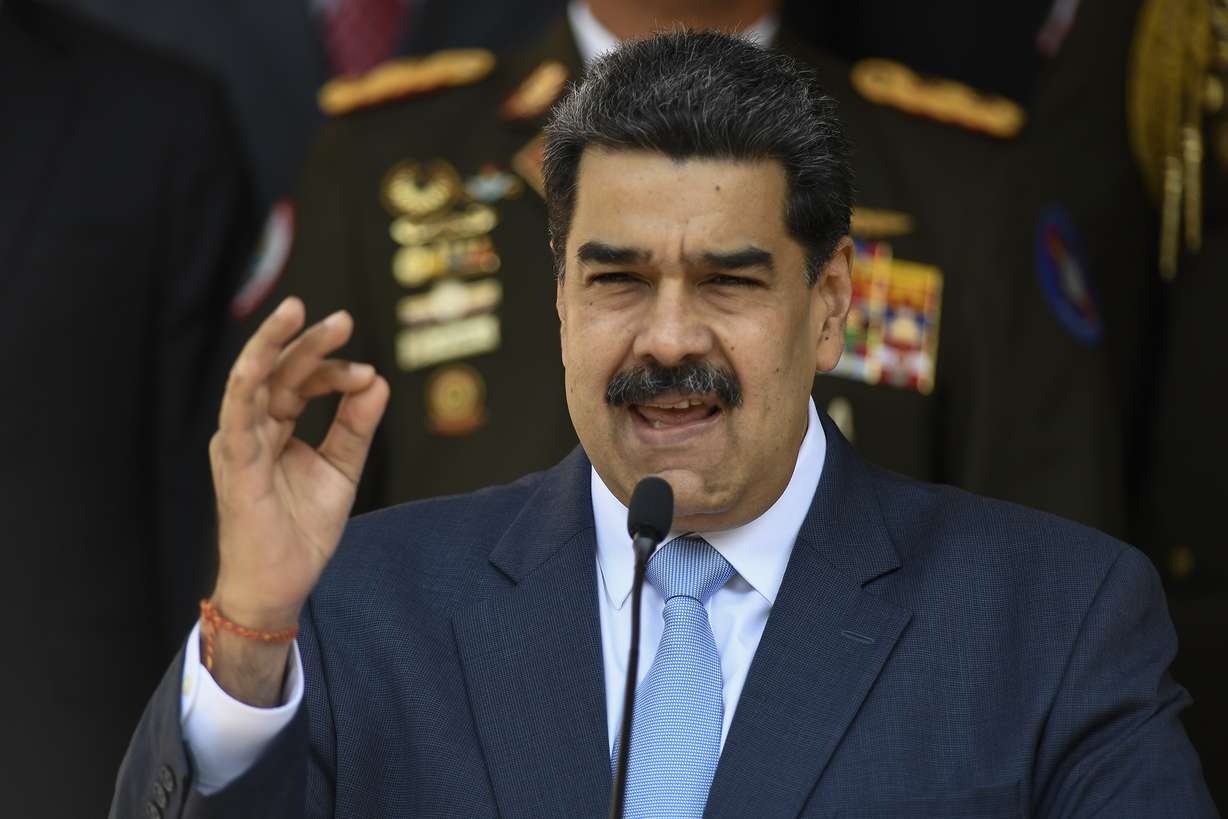 Venezuelan President Nicolas Maduro speaks during a press conference at the Miraflores Presidential Palace in Caracas, Venezuela on March 12, 2020. Matias Delacroix, Associated Press