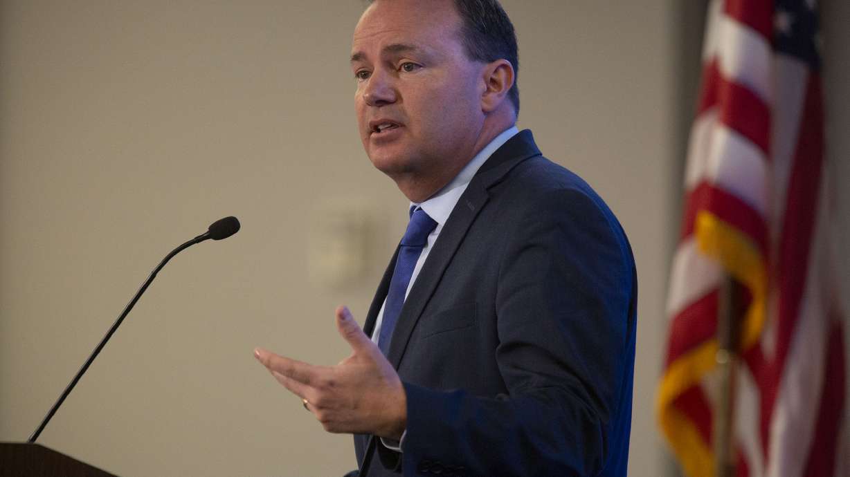 Sen. Mike Lee, R-Utah, speaks during the annual Utah Eagle Forum convention in Sandy on Saturday, Jan. 11, 2020.
