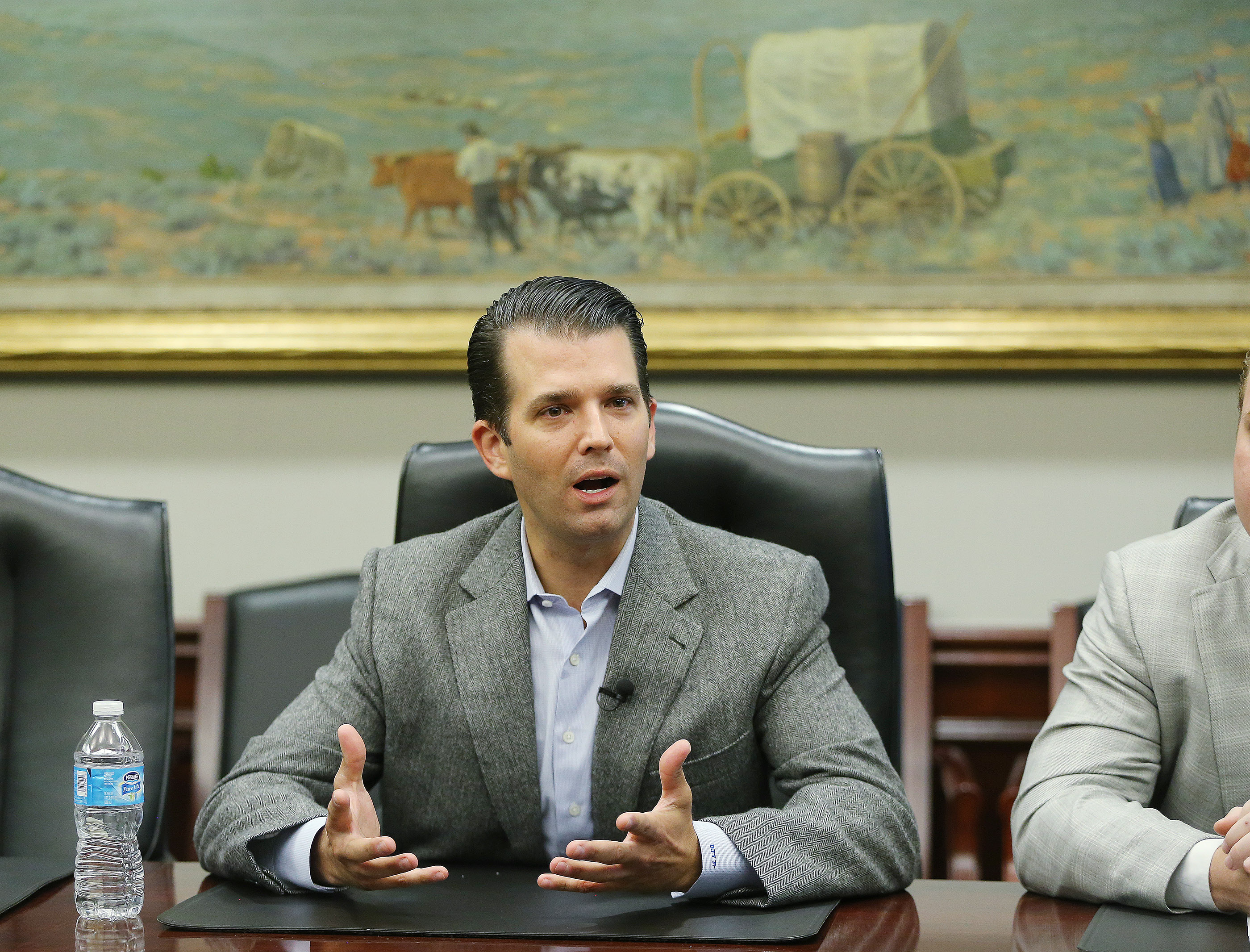 Donald Trump Jr. meets with the Deseret News and KSL editorial board in Salt Lake City on Wednesday, Sept. 21, 2016. 