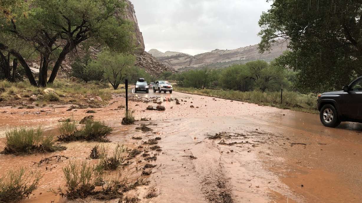 Flash flooding is seen in Capitol Reef National Park in Wayne County on Thursday, July 23, 2020. (Photo: National Park Service)